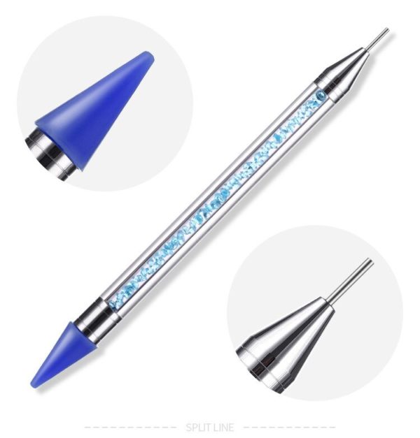 Stylo à ongles double extrémité perles de cristal poignée strass – Image 3