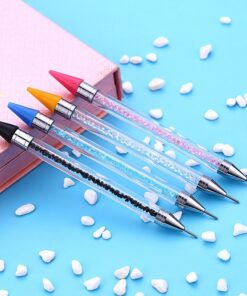 Alternative view of Stylo à ongles double extrémité perles de cristal poignée strass