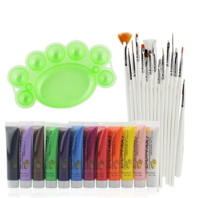 Kit Dessin 12 Couleurs Avec Pinceaux et Bol