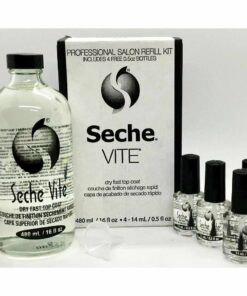 Seche vite top coat 16oz/480ml + 4 recharges (15mlx4)